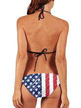 Traje de baño bikini con estampado de bandera estadounidense